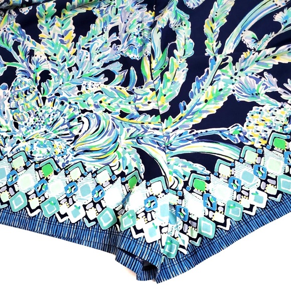 LILLY PULITZER Lula Romper High Tide Navy Scuba Doo Engineered Shorts Romper - Picture 7 of 13